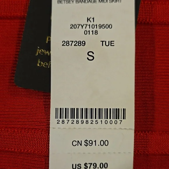 Bebe Betsy Bondage Midi Pencil Skirt SZ S - Picture 2 of 6